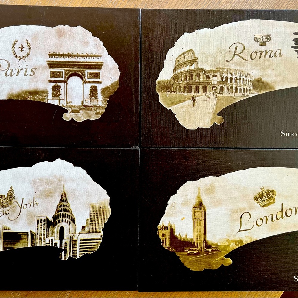 Set of 4 Cities Home Decor